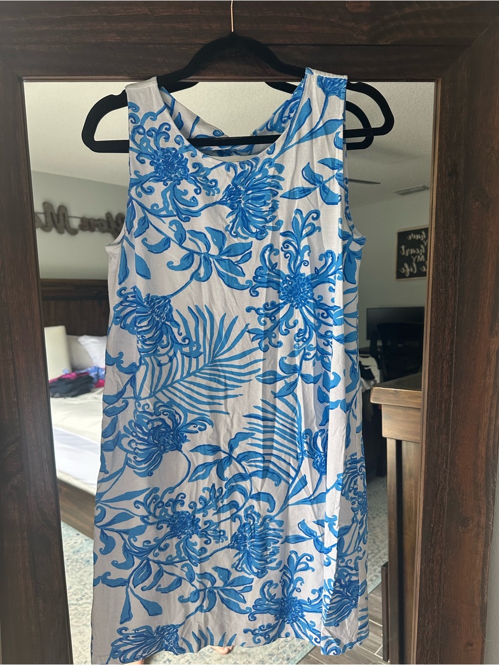 Lilly Pulitzer White Dress with Blue Floral Print